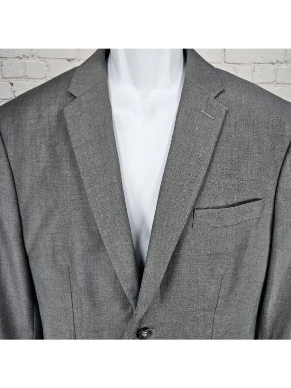 Perry Ellis Grey Slim Fit 2 Button Double Vented Notch Blazer Sport Coat 44R